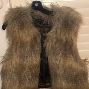 VELVET Brown Faux Fur Vest